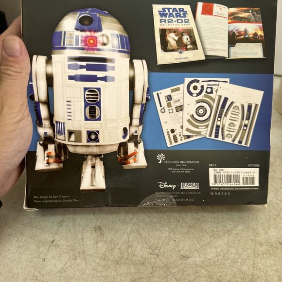 Star Wars Build R2-D2 Paper Craft Model Kit Authentic Sound Module LED Lite 12" - Picture 8 of 9